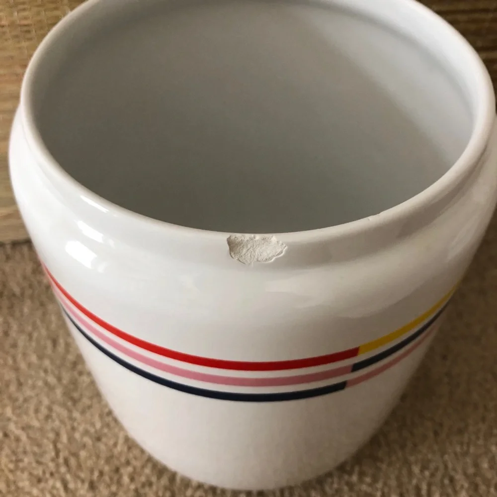 R.B. Bernards Portugal Lg Canister Rainbow Stripe -Vintage Kitchen Ware